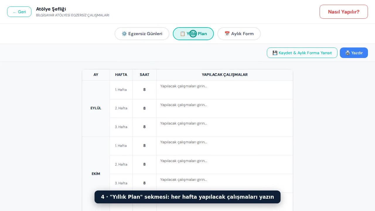 Dal (Atölye) Şefliği Formları Nasıl Hazırlanır?