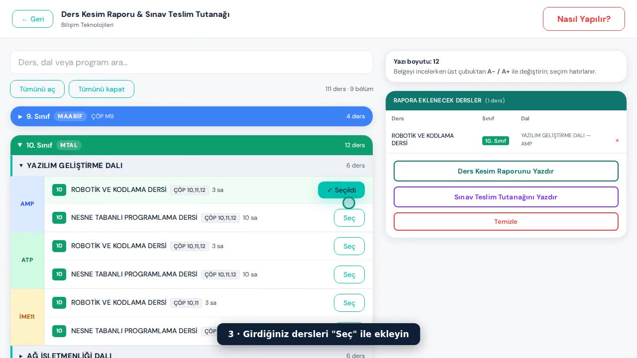 Sınav Teslim Tutanağı Nasıl Hazırlanır?